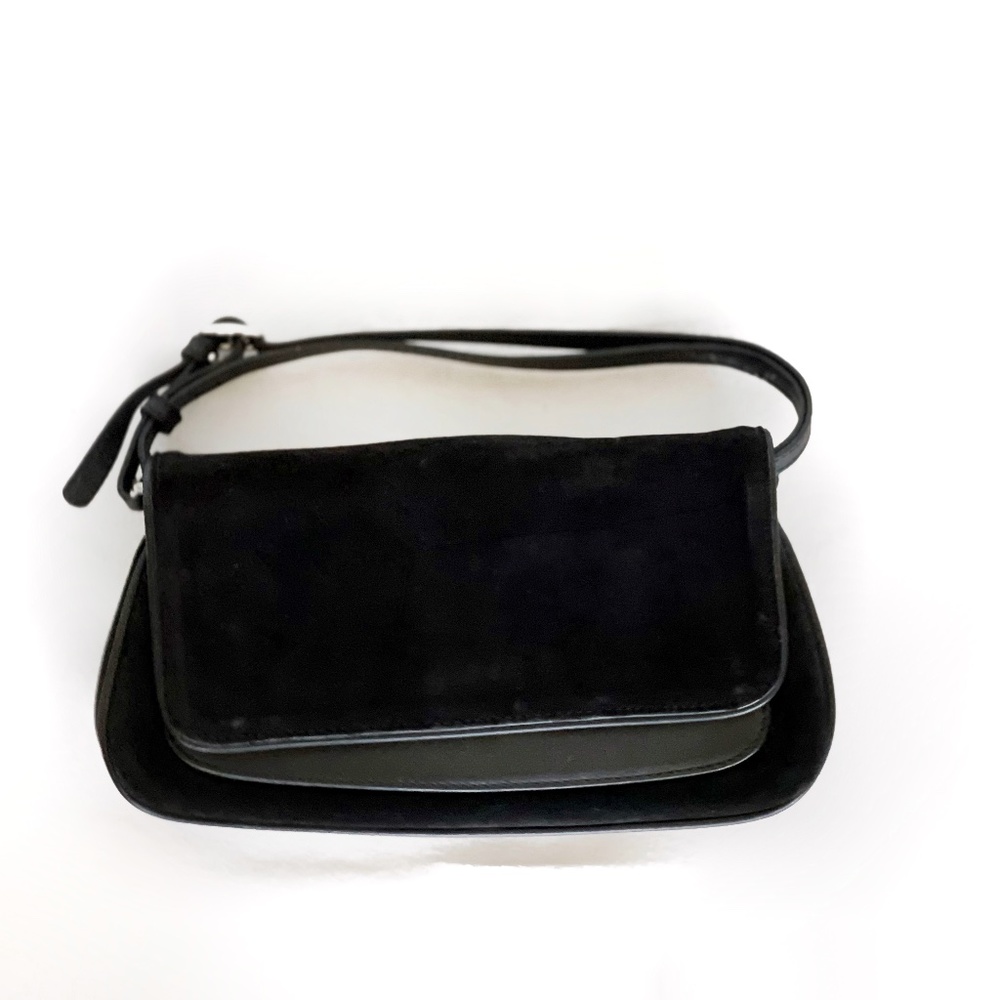 Beautiful Ann Taylor Italian Suede Handbag with Suede Leather Divided Interior